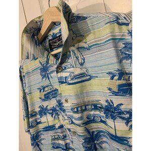 Vtg Newport Blue American Classic Surf Wagon Men's Sz M Collared Button Up Shirt
